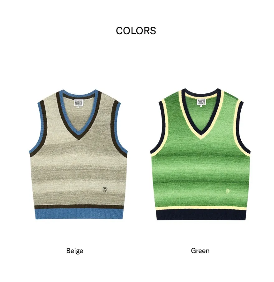 Marithe + Francois Girbaud  |[MARITHE]★GRADATION KNIT VEST