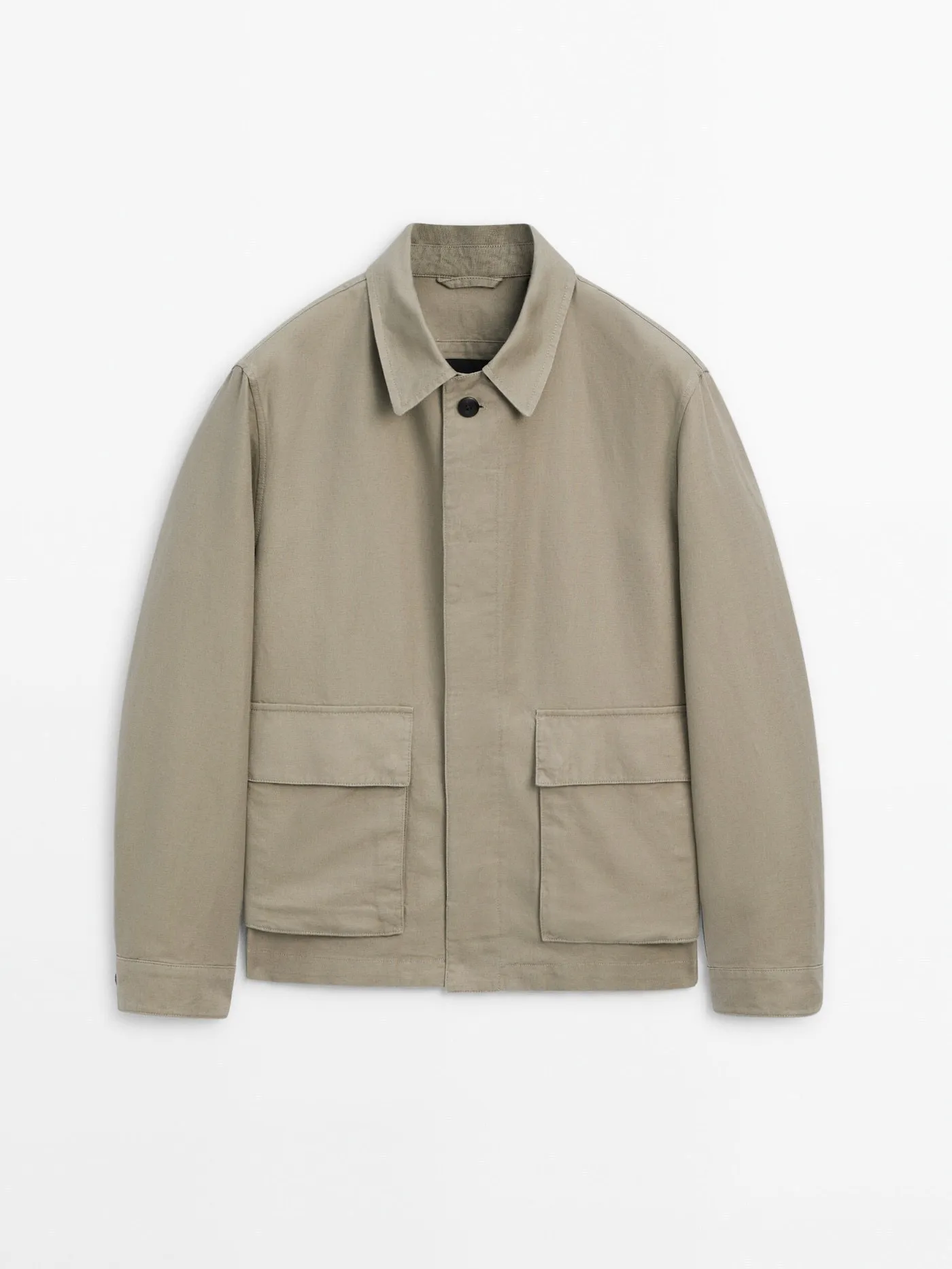 Massimo Dutti  |Button-down Linen Long Sleeves Plain Cotton Shirts