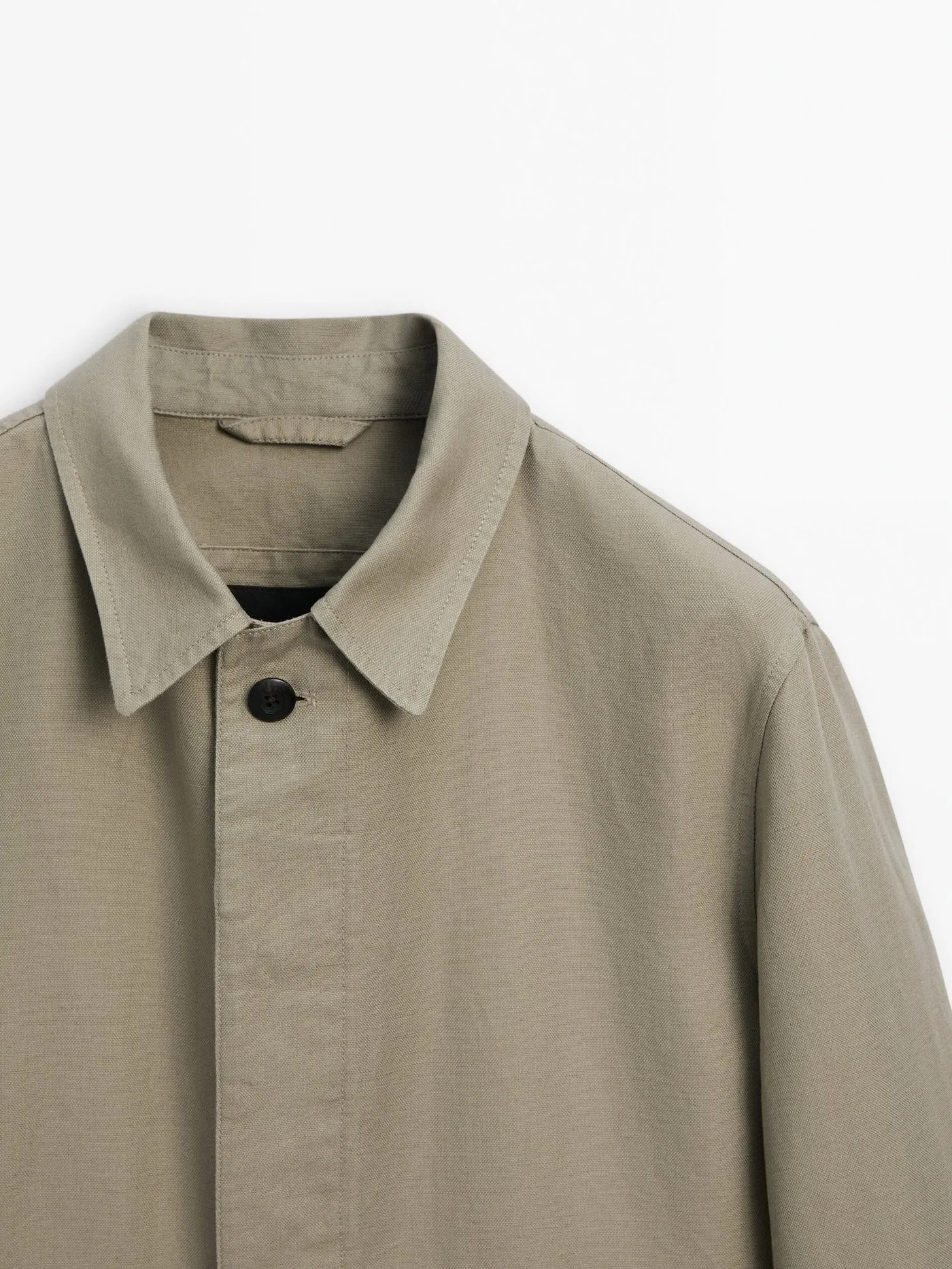 Massimo Dutti  |Button-down Linen Long Sleeves Plain Cotton Shirts