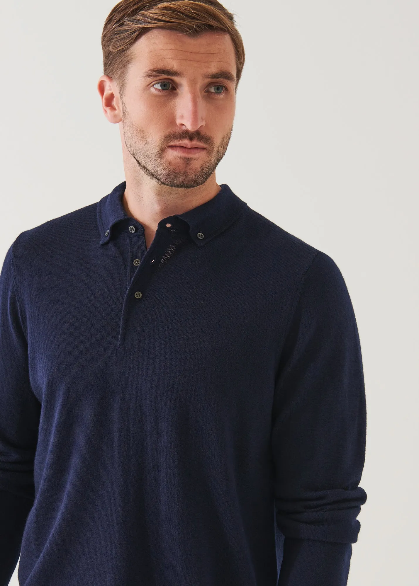 MERINO WOOL BUTTON DOWN POLO