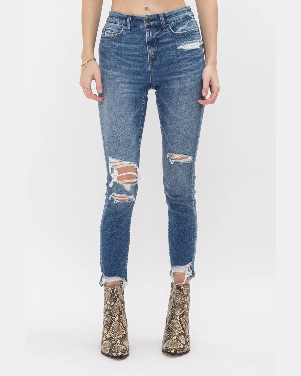 Mid Rise Crop Skinny Jeans