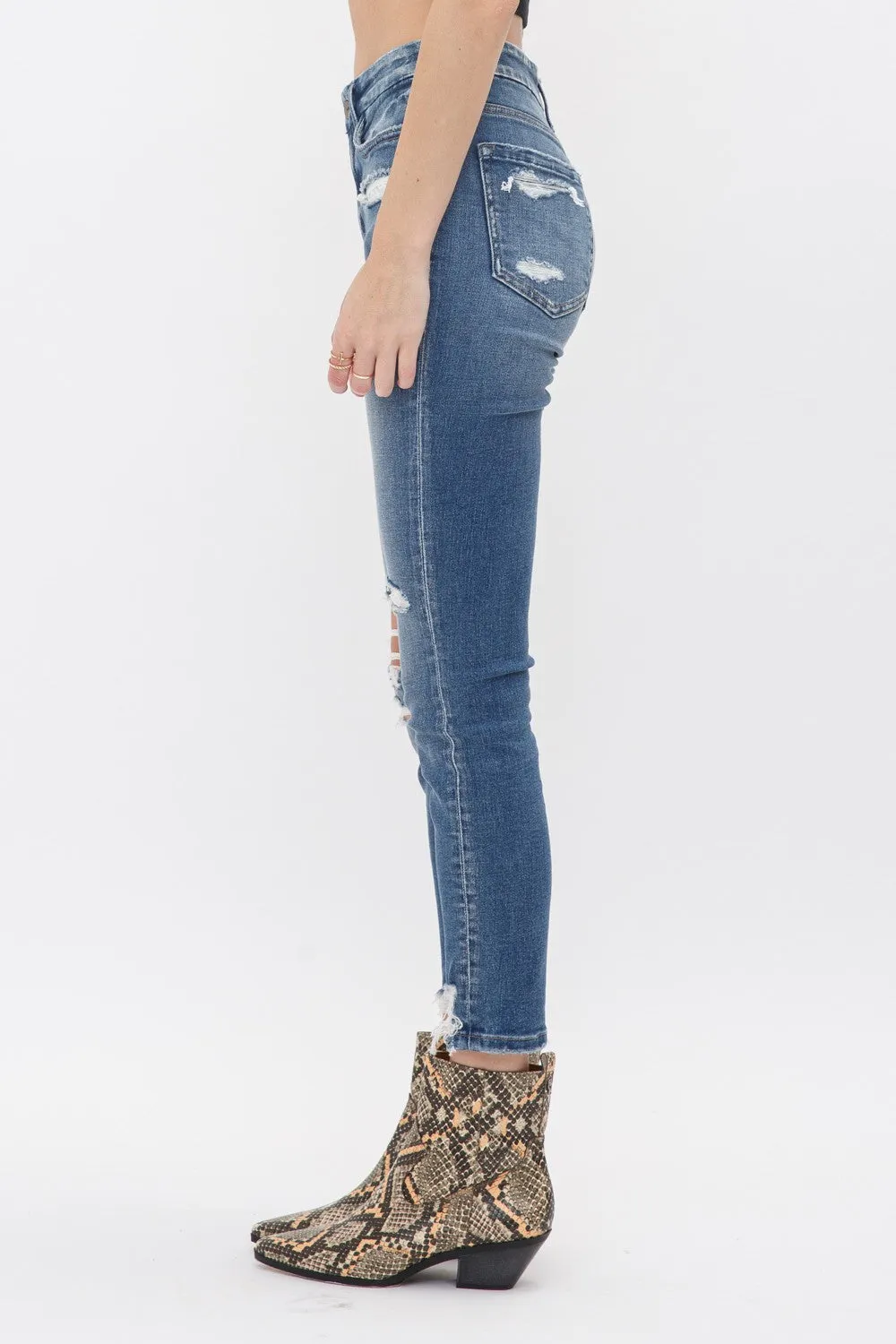 Mid Rise Crop Skinny Jeans