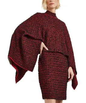 Misook Two Toned Eyelash Knit Poncho