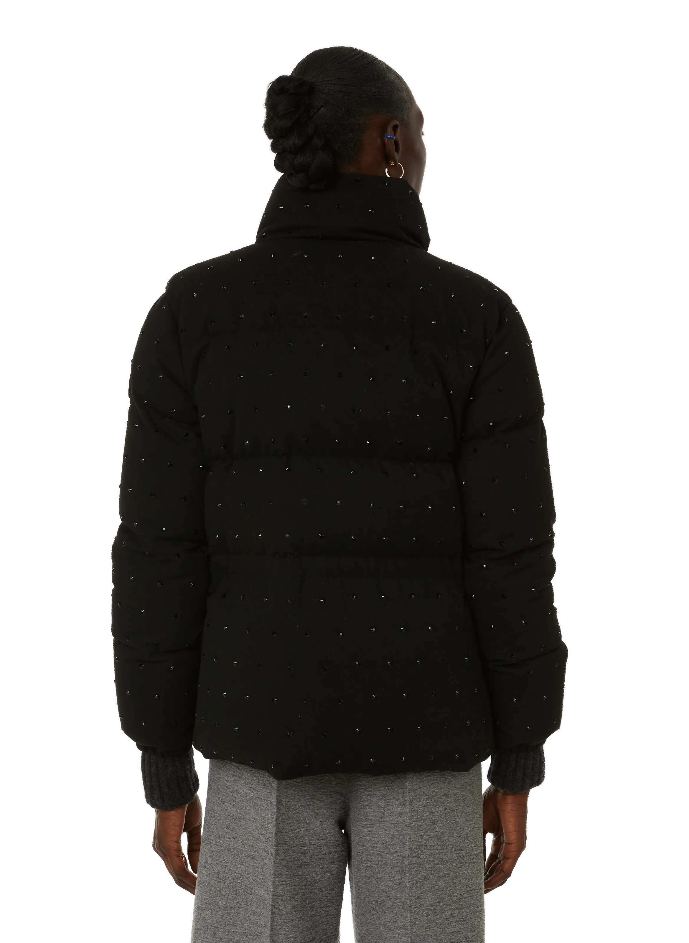 MONCLER  Rhinestone down jacket - Black