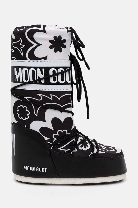 Moon Boot snow boots MB ICON FLOWER black color 80D1402940 NA02