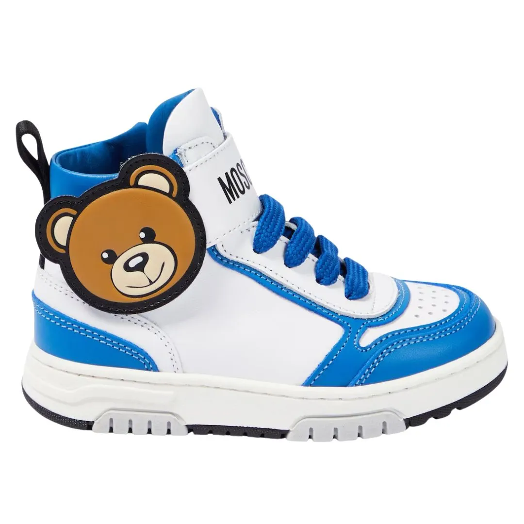 Moschino Sneaker High Top Teddy Logo Blue