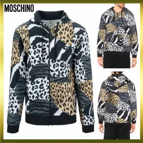 Moschino  |Zebra Patterns Leopard Patterns Unisex Long Sleeves