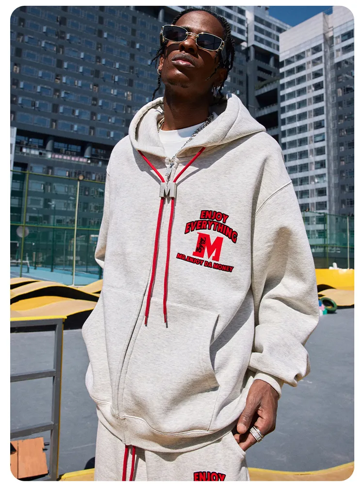 MR. ENJOY DA MONEY  |Unisex Street Style Oversized Logo Hoodies