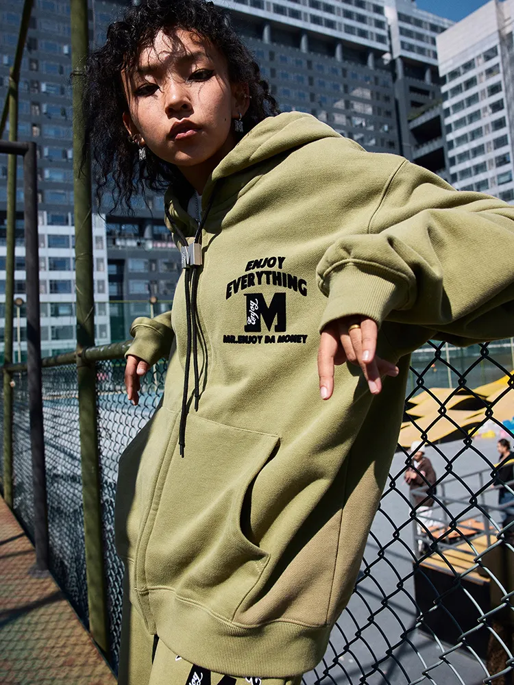 MR. ENJOY DA MONEY  |Unisex Street Style Oversized Logo Hoodies