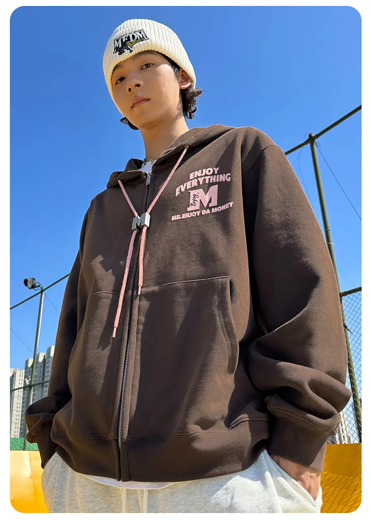 MR. ENJOY DA MONEY  |Unisex Street Style Oversized Logo Hoodies