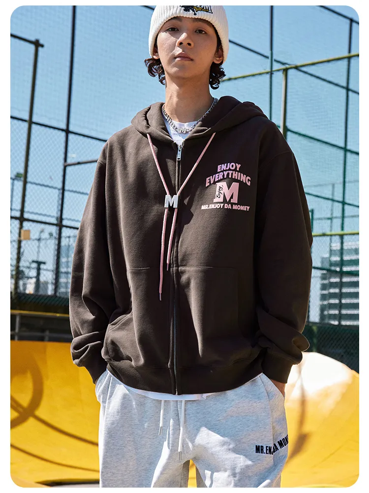 MR. ENJOY DA MONEY  |Unisex Street Style Oversized Logo Hoodies