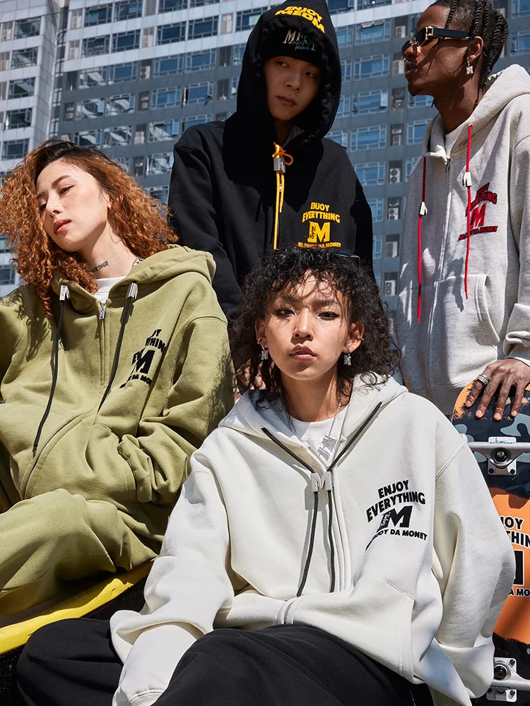 MR. ENJOY DA MONEY  |Unisex Street Style Oversized Logo Hoodies