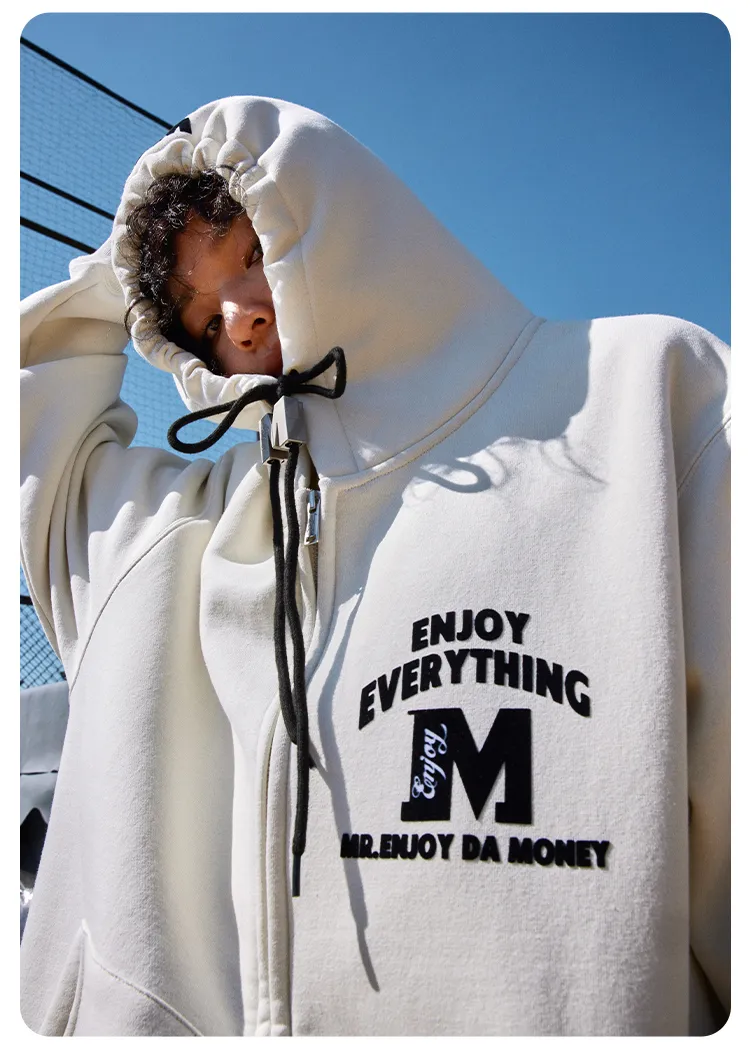 MR. ENJOY DA MONEY  |Unisex Street Style Oversized Logo Hoodies