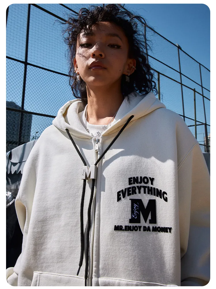 MR. ENJOY DA MONEY  |Unisex Street Style Oversized Logo Hoodies