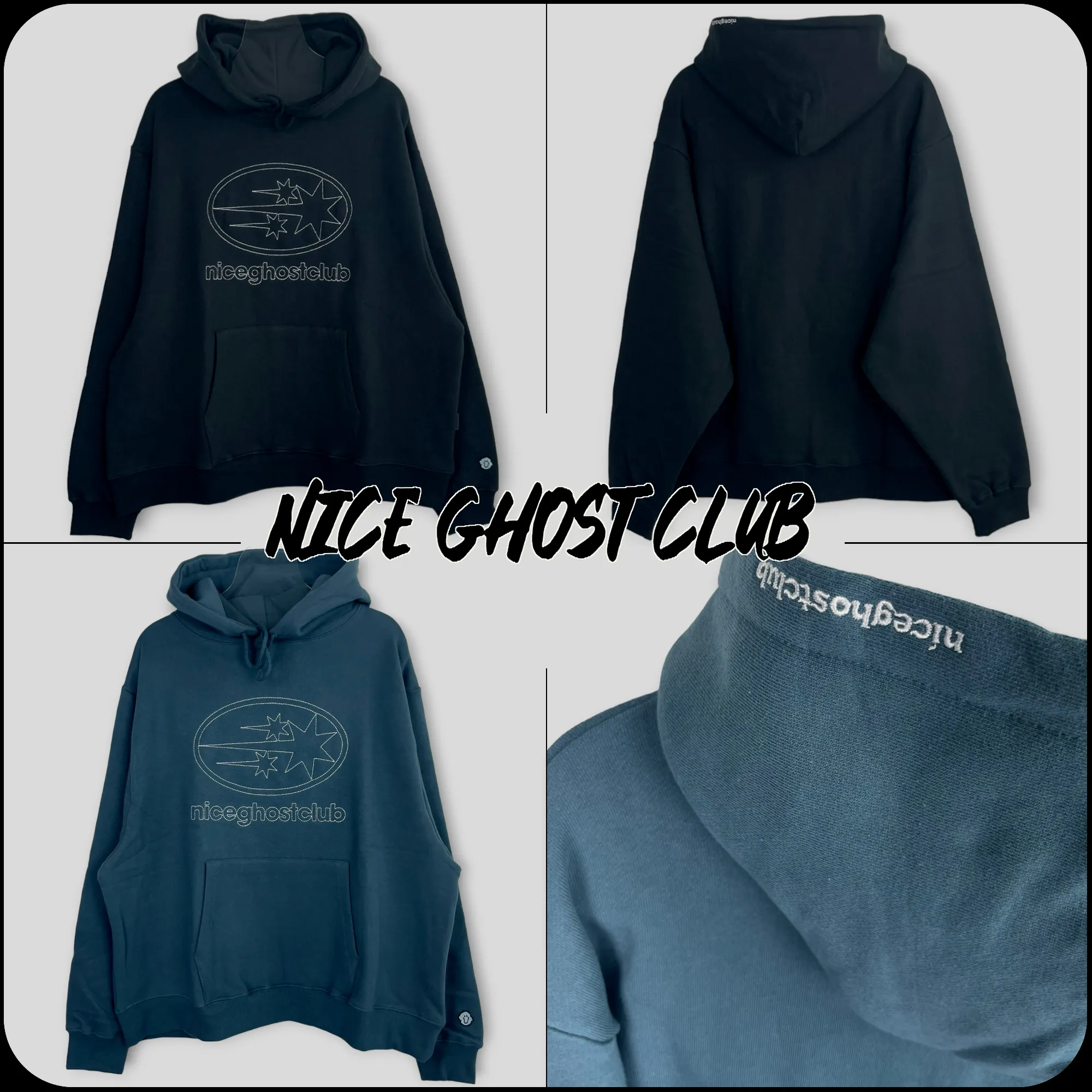 Nice Ghost Club  |[ NICE GHOST CLUB]★3STAR LINE LOGO HOODIE