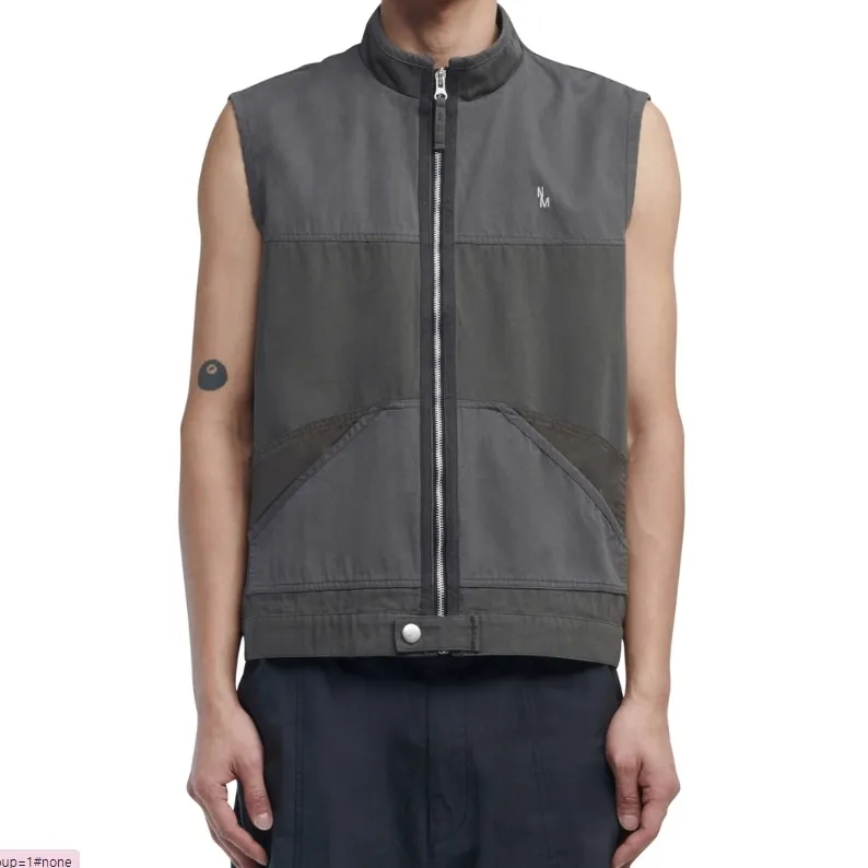 NOMANUAL  |Unisex Street Style Plain Cotton Logo Vests & Gillets