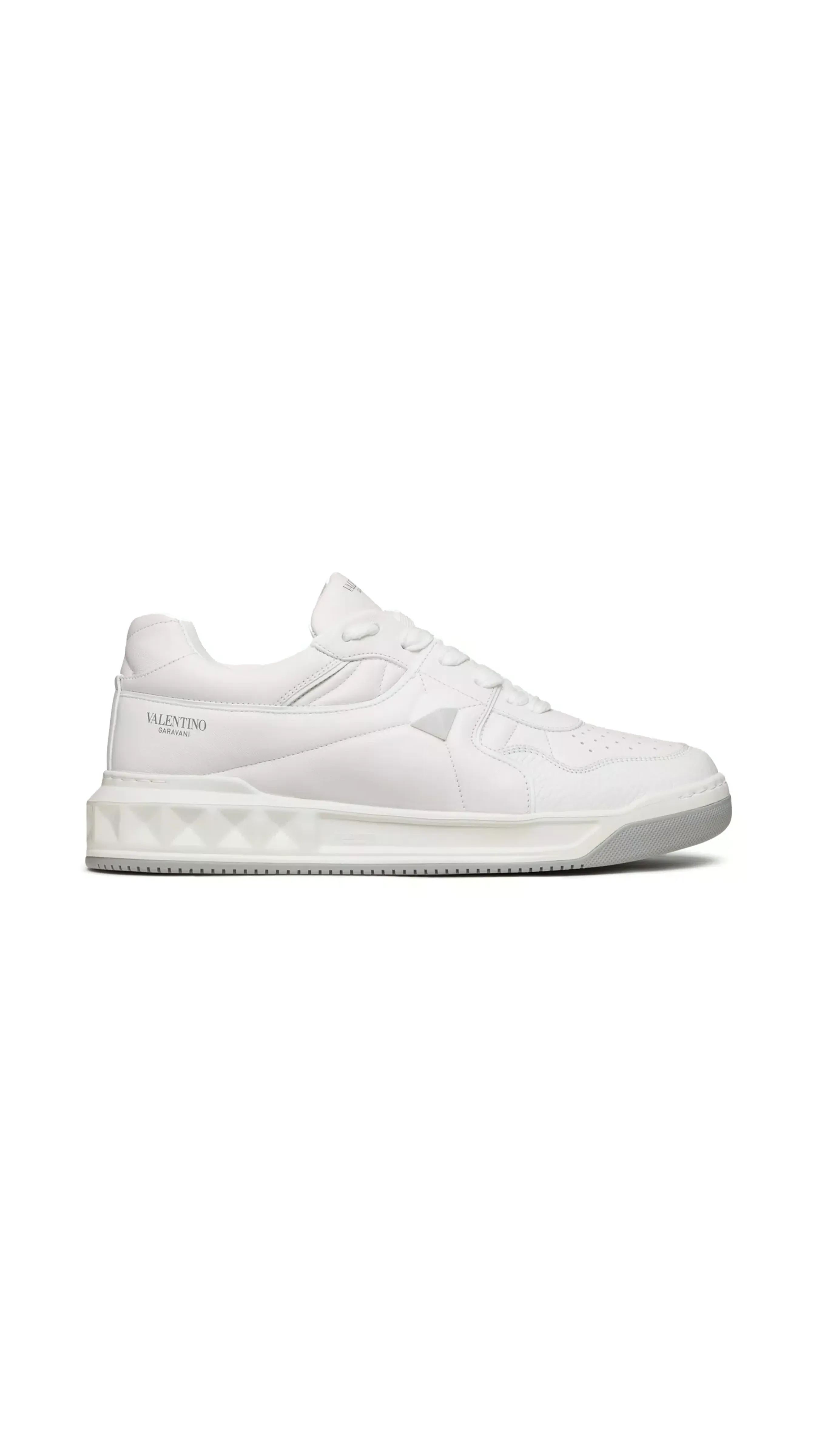 One Stud Low-top Nappa Sneaker - White