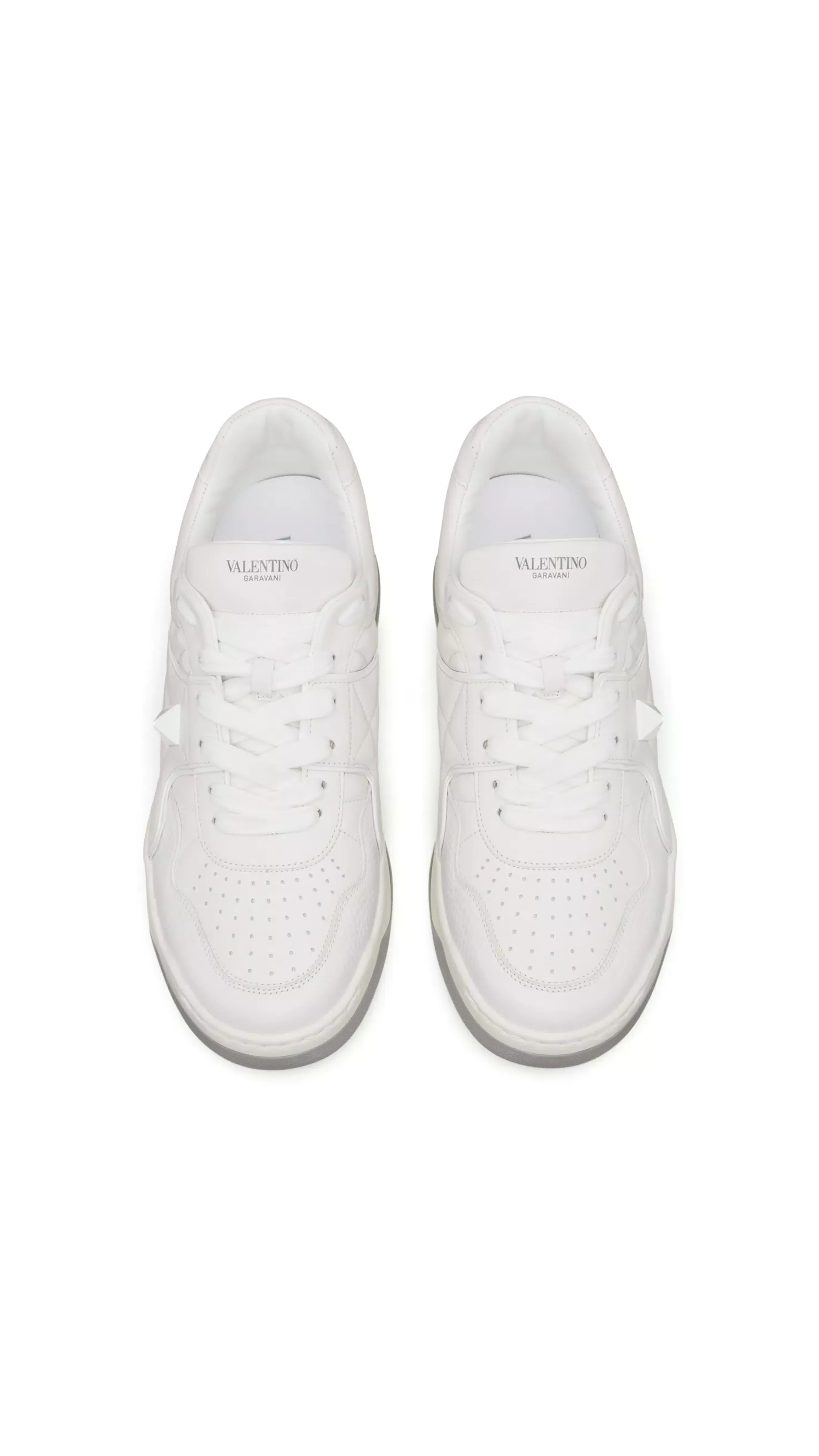 One Stud Low-top Nappa Sneaker - White