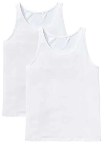 Pack of 2 Cotton Vests by bonprix | Look Again