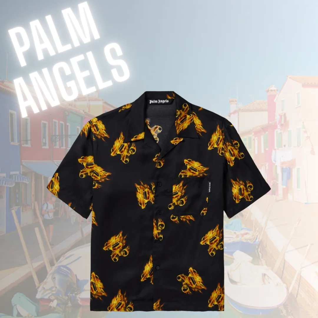 Palm Angels  |Button-down Street Style Short Sleeves Shirts