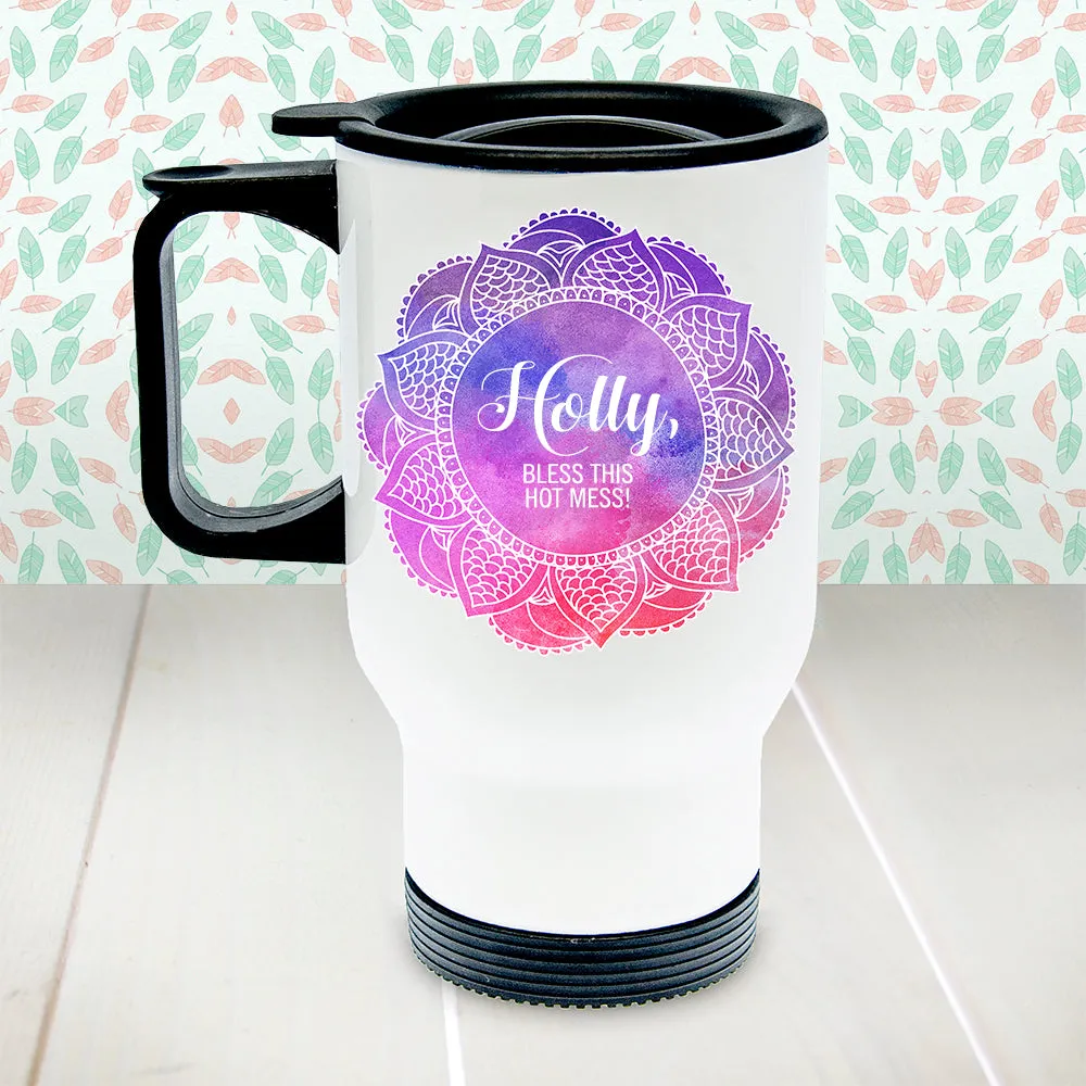 Personalised Spirited White Travel Mug