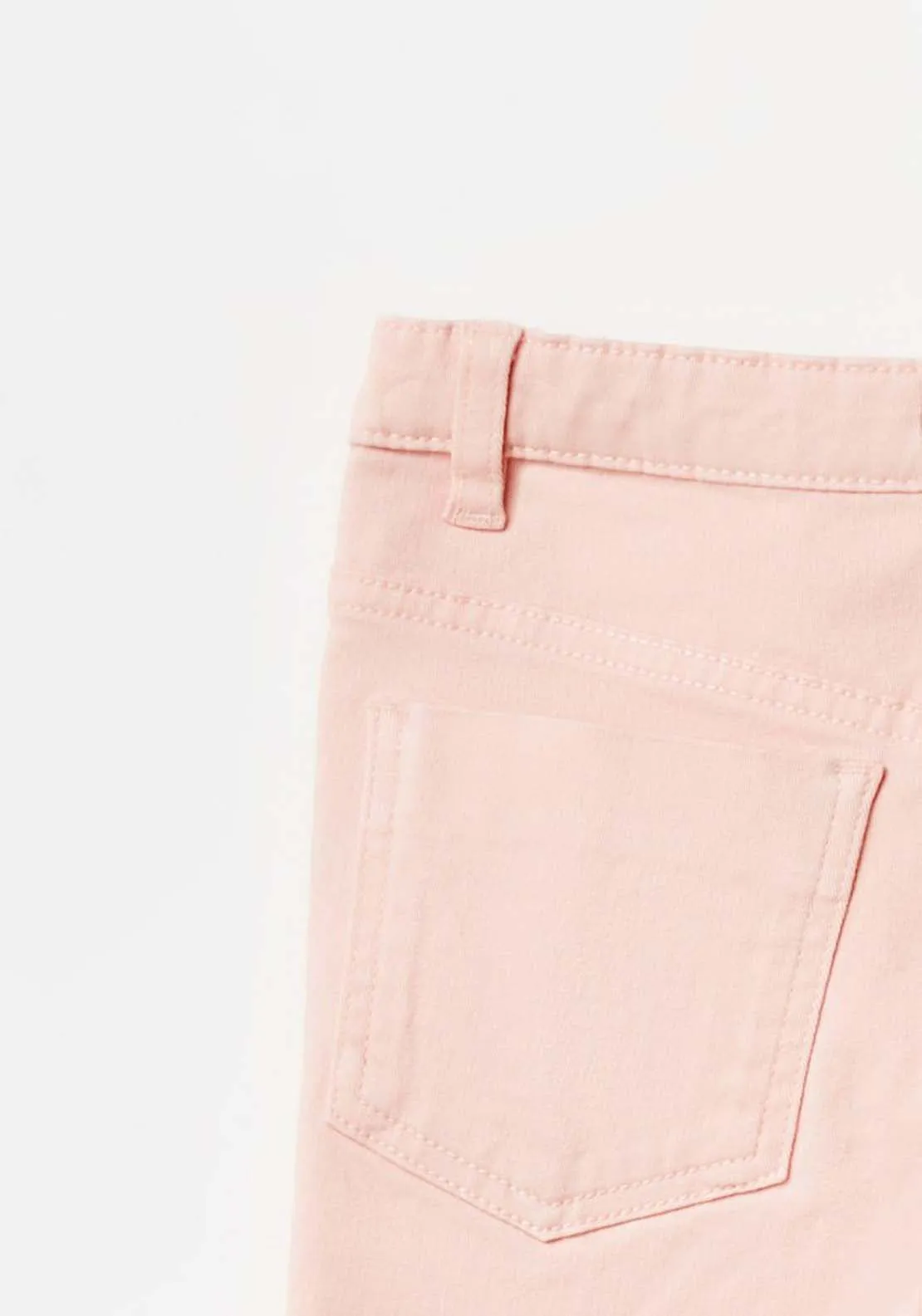 Pink Plain Twill Jeans - Pink