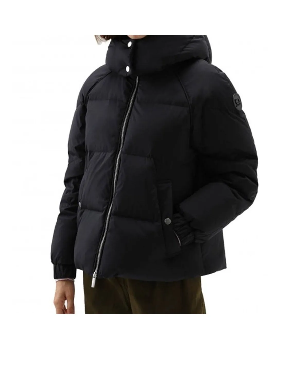 Piumino Woolrich donna  alsea corto down puffer nero