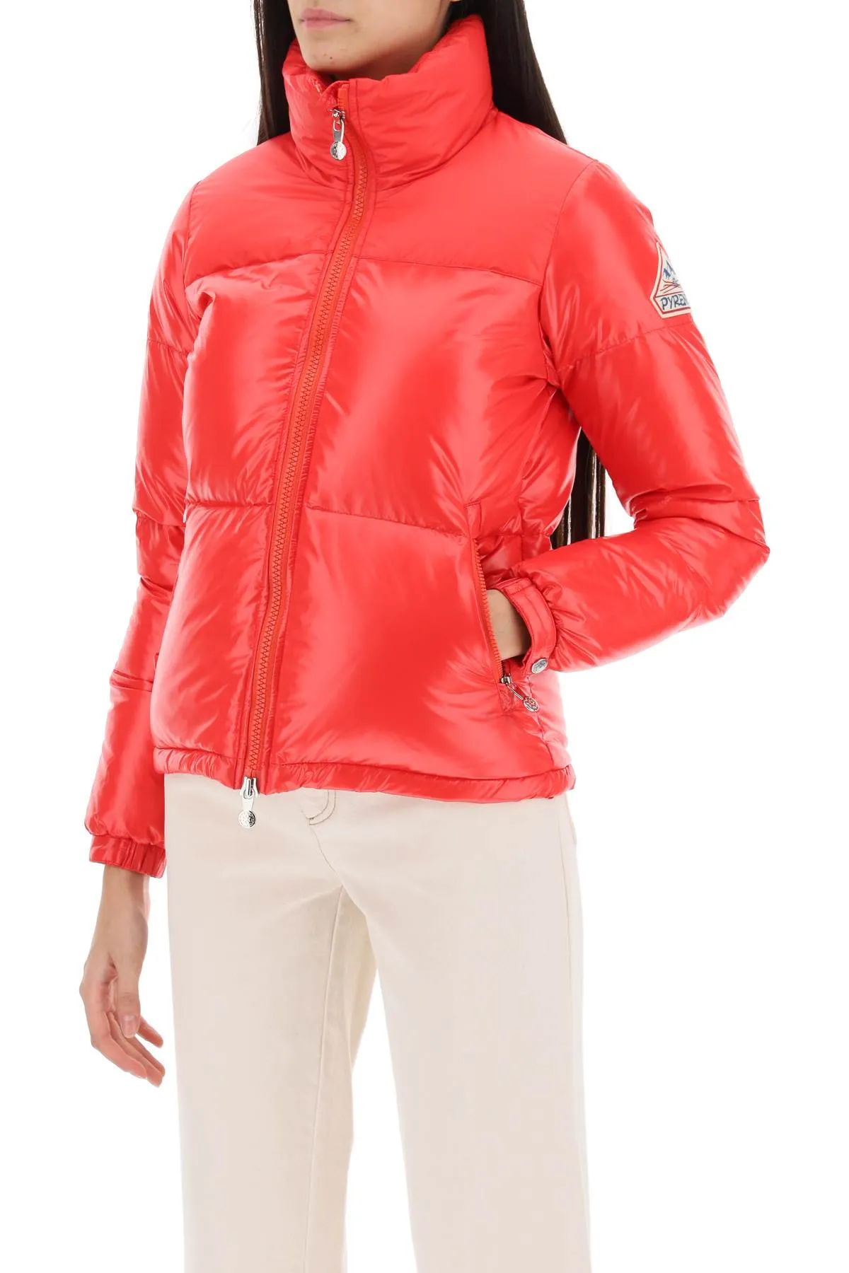 Pyrenex goldin 3 short down jacket HWU048 RIBBON RED