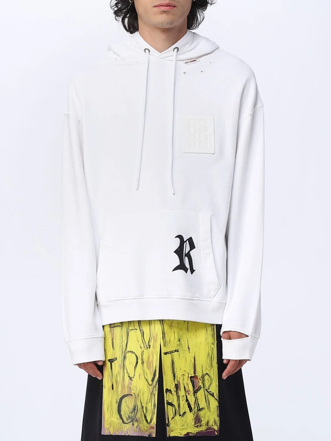 RAF SIMONS  |Sweat Street Style Long Sleeves Cotton Logo Designers