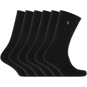 Ralph Lauren 6 Pack Socks Black