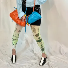 Recycled acid charcoal tie dye tights