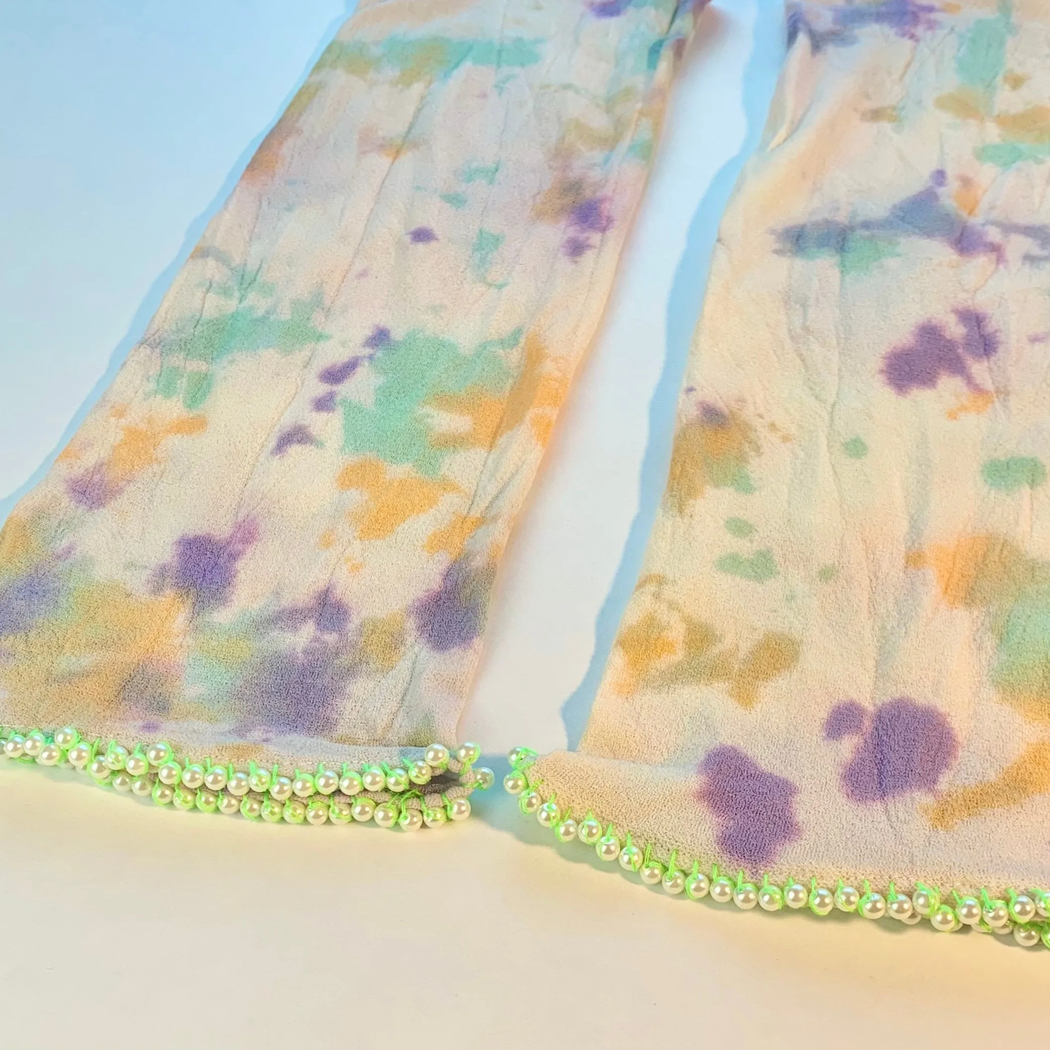 Recycled pearl trim cloud tights