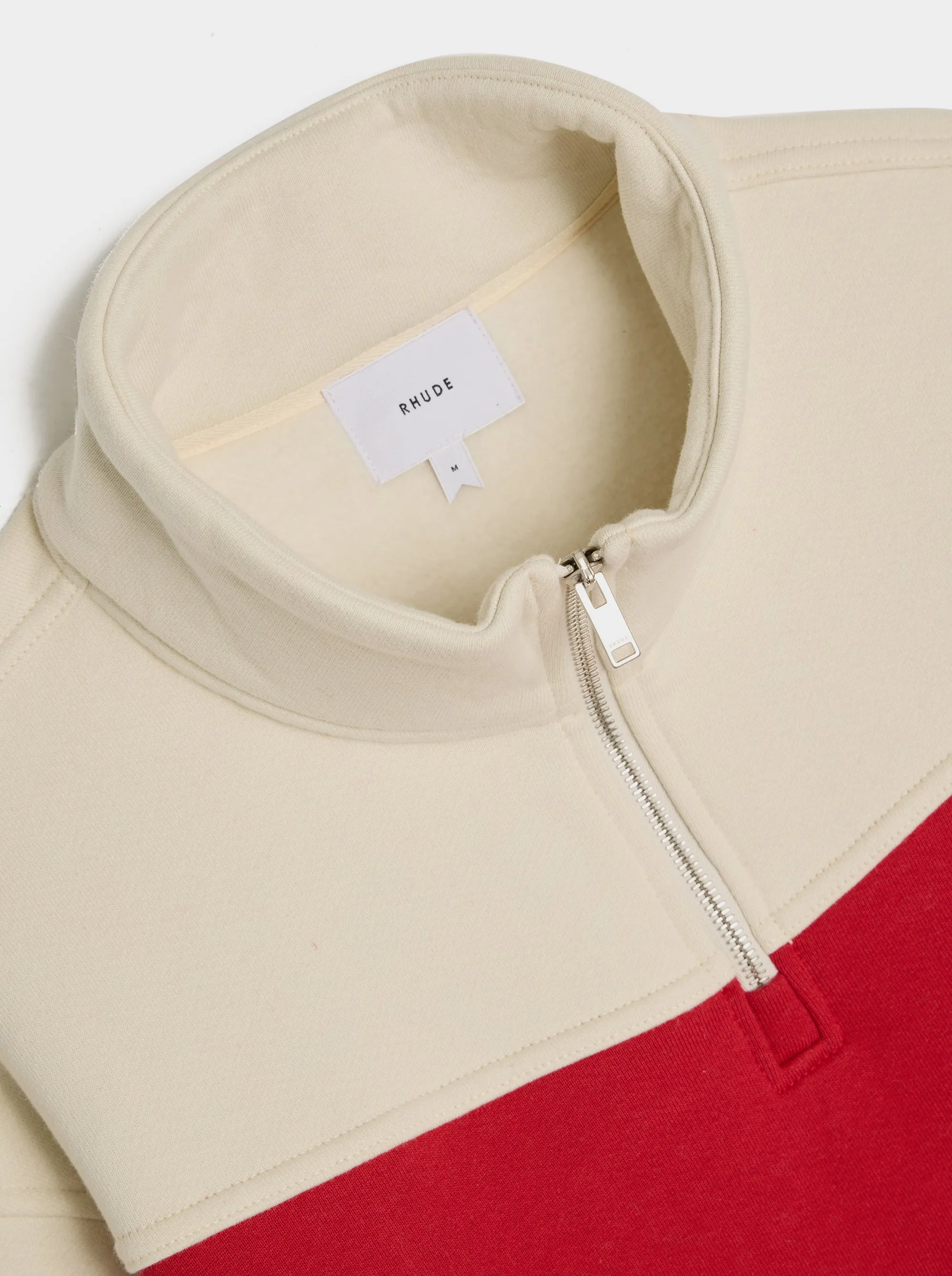 Rhude Contrast Quarter Zip Varsity, Red