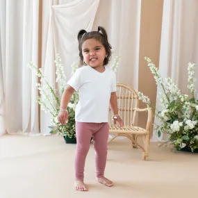 Ribbed Leggings in Dusty Rose