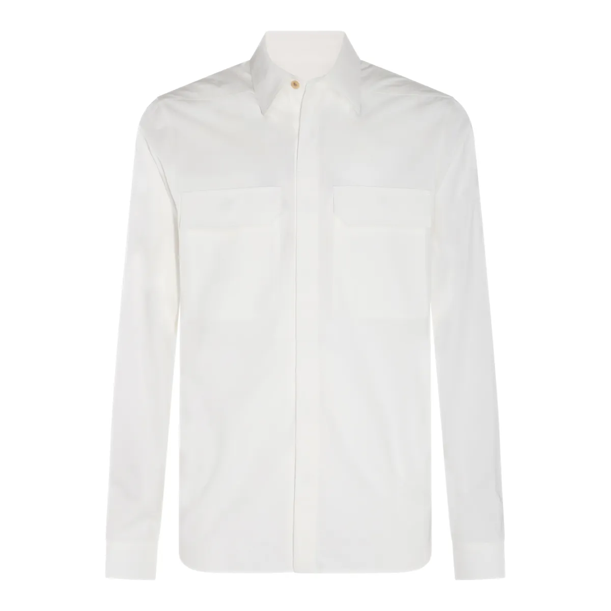 RICK OWENS  |Button-down Long Sleeves Plain Cotton Designers Shirts