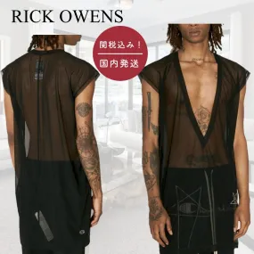 RICK OWENS  |Sleeveless Street Style V-Neck Collaboration Plain Logo