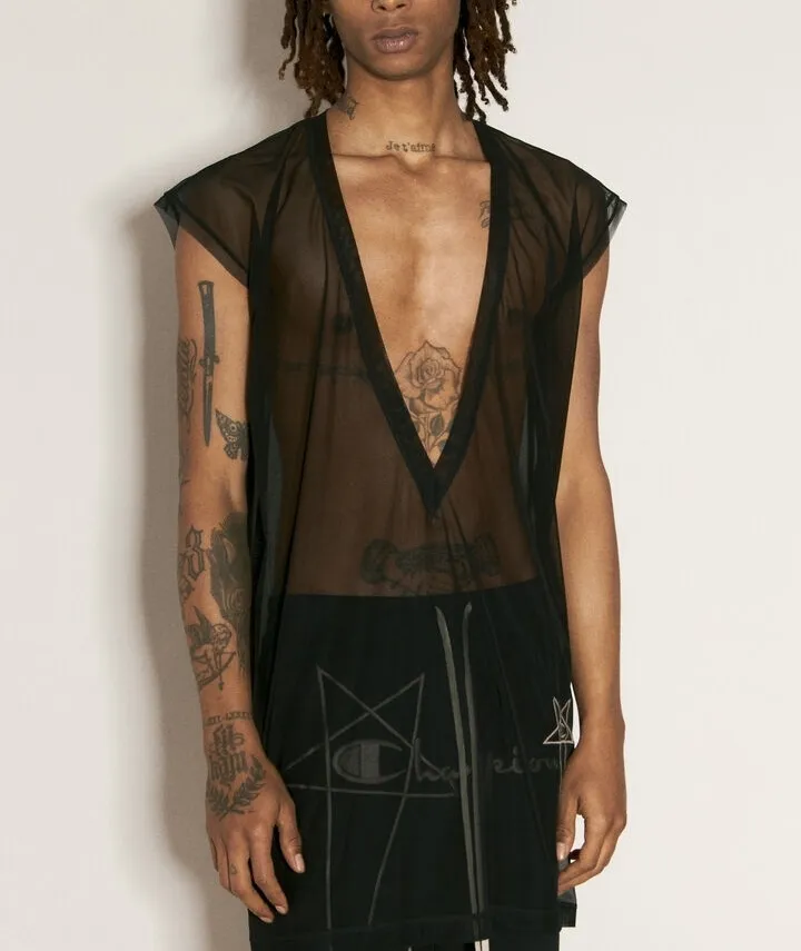 RICK OWENS  |Sleeveless Street Style V-Neck Collaboration Plain Logo