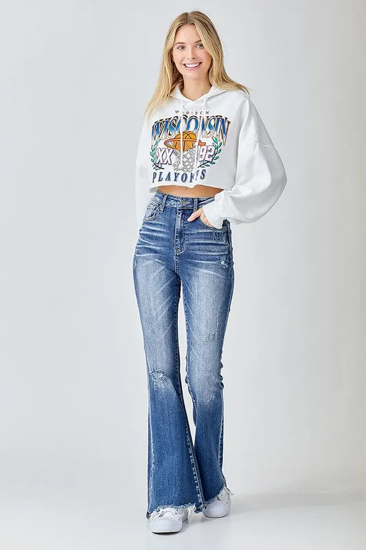 Risen Vintage Wash Flare Jeans (l25)