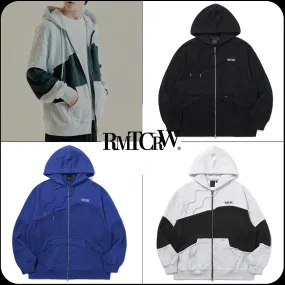 ROMANTIC CROWN  |[ROMANTIC CROWN]★SWEAT KNIT MIX ZIP UP HOODIE