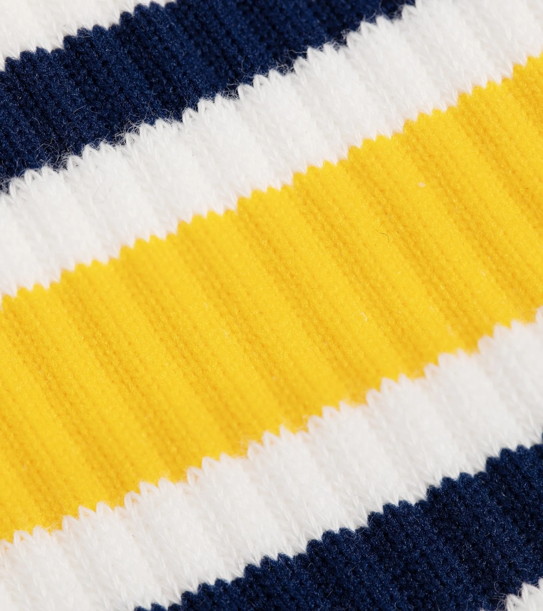 RoToTo Washi Cushion Stripe Crew Socks: Navy/Yellow