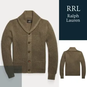 RRL  |Button-down Cashmere Plain Surf Style Cardigans