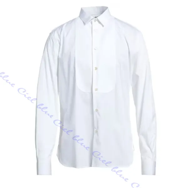 Saint Laurent  |Button-down Long Sleeves Plain Cotton Luxury Shirts