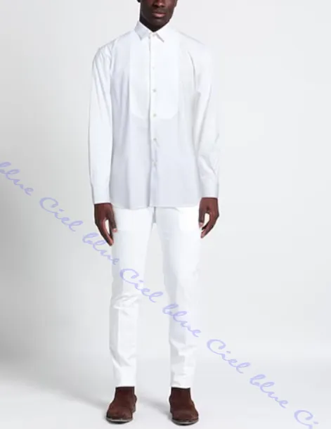 Saint Laurent  |Button-down Long Sleeves Plain Cotton Luxury Shirts