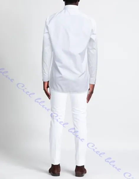 Saint Laurent  |Button-down Long Sleeves Plain Cotton Luxury Shirts