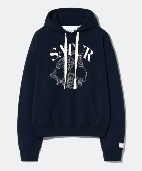 SATUR  |Street Style Long Sleeves Plain Logo Hoodies & Sweatshirts