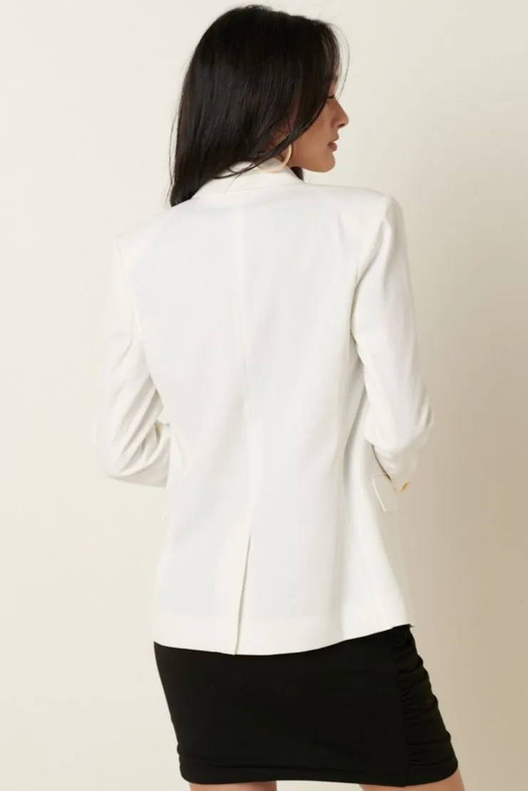 Shaina Ivory Notch Collar Blazer