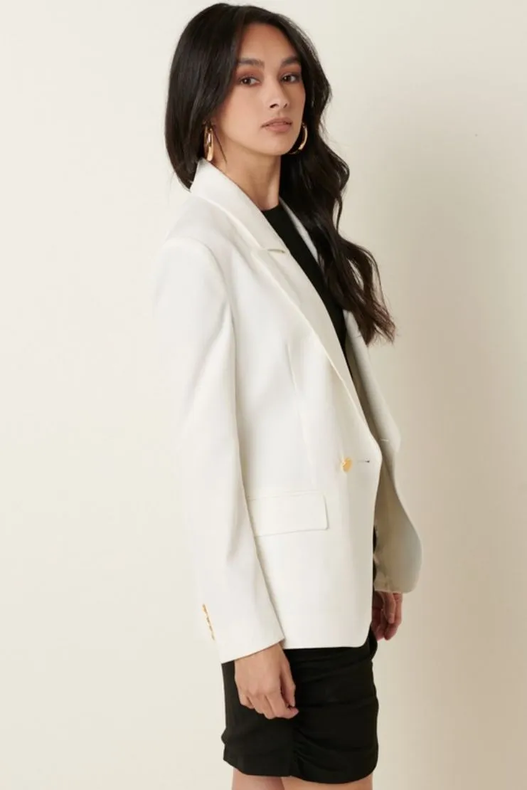 Shaina Ivory Notch Collar Blazer