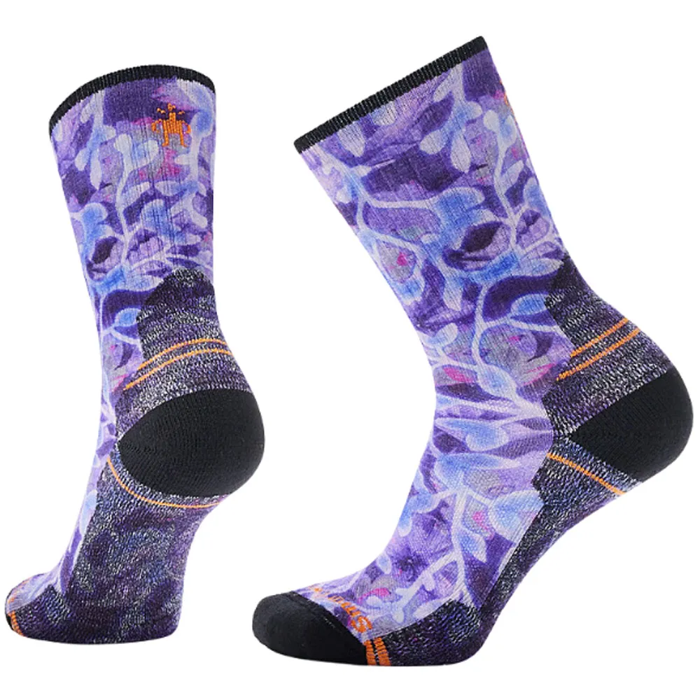 Smartwool Hike Light Cushion Floral Print Crew Socks Purple Iris (Women's)