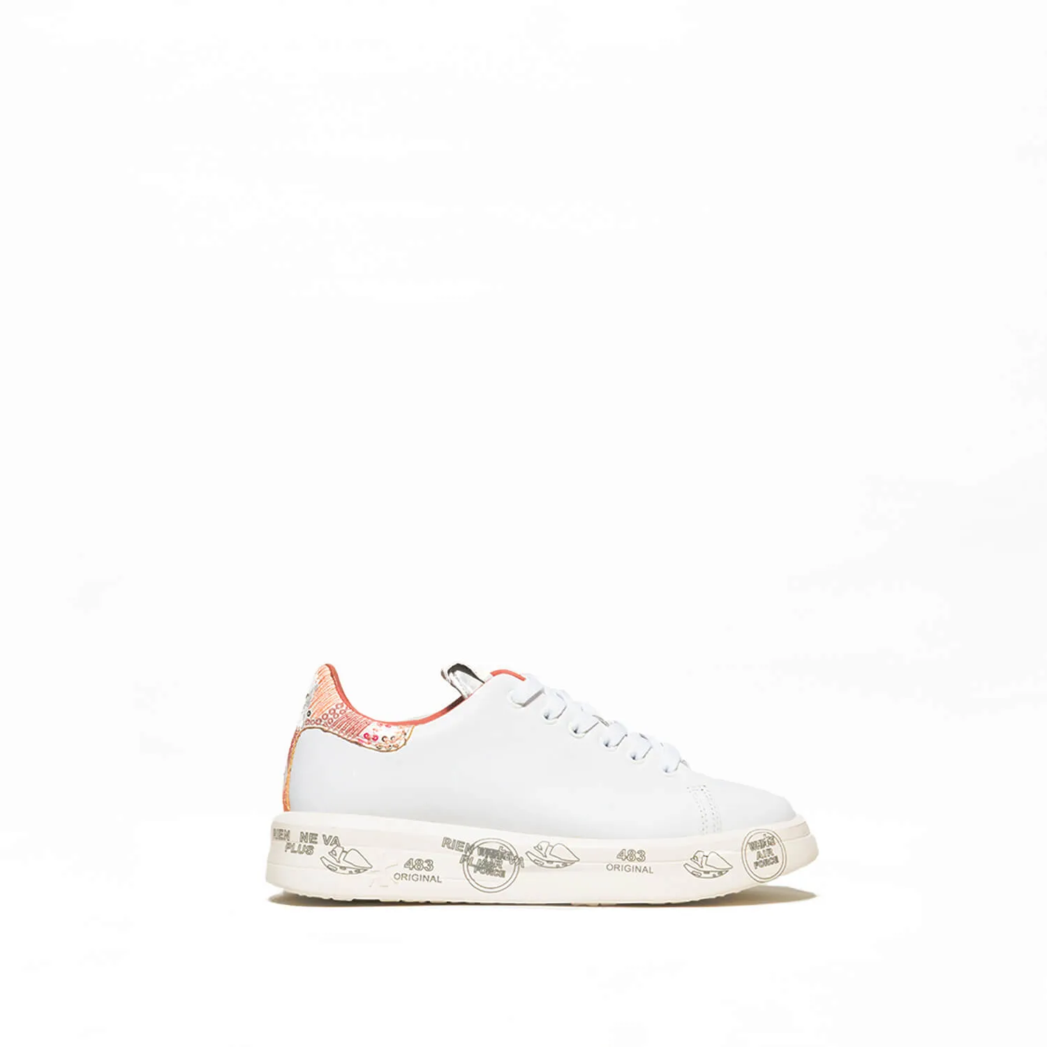 Sneaker Premiata modello Belle in pelle bianca