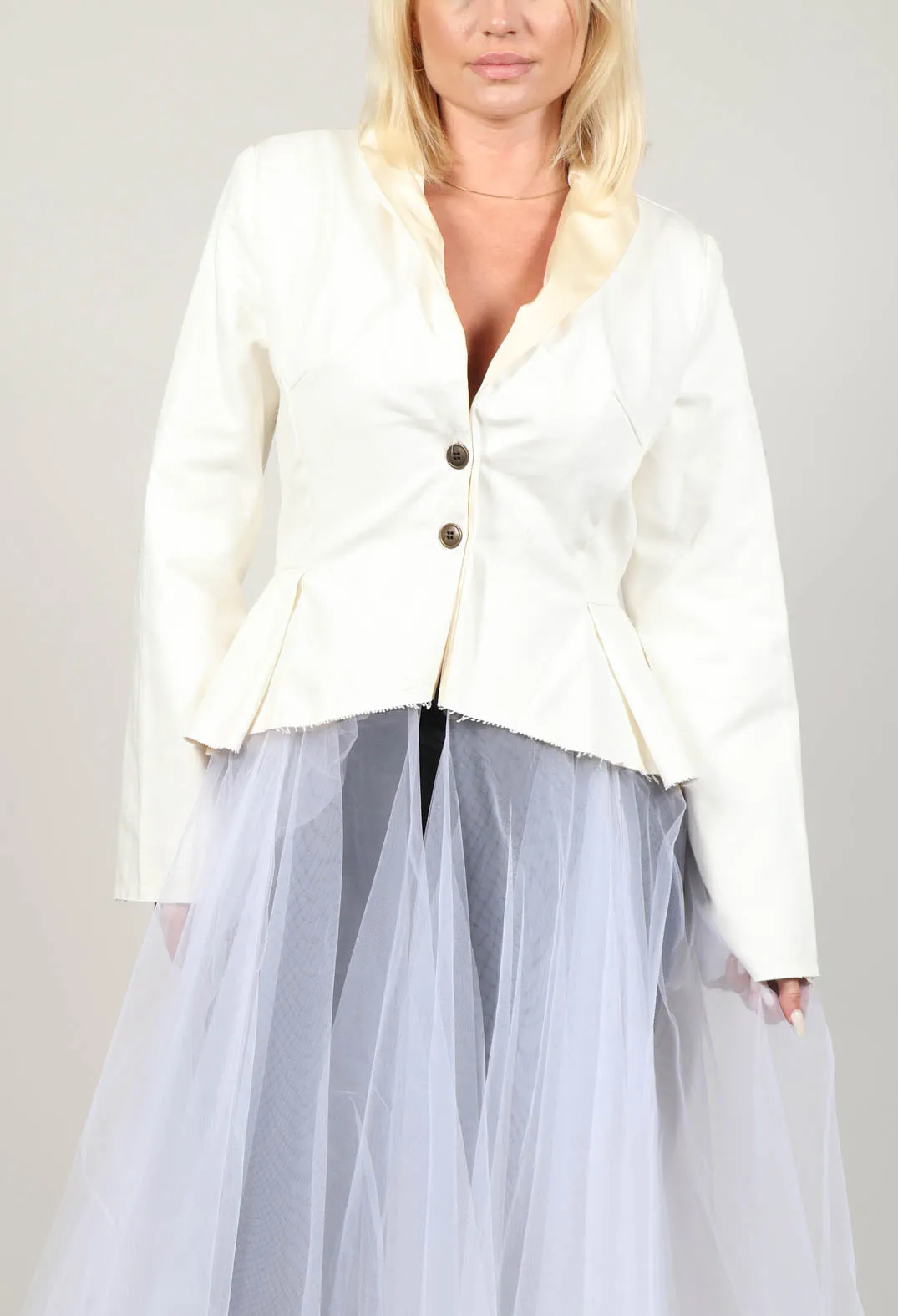 Snow White Long Blazer Tulle